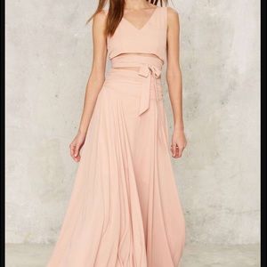 Nasty Gal 2-Piece Blush Crop and Maxi Skirt